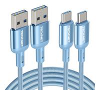 TECKNET USB C Fast Charging Cable, 2 Pack 2M 3.3A Nylon Braided Type C Cable for iPhone Samsung Galaxy S22 S21 S20 Google Pixel Xiaomi Sony Xperia and more