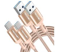 TECKNET USB-C Fast Charging Cable, 2-Pack 2M 3.3A Nylon Braided Type-C Charger for iPhone, Samsung Galaxy S22 S21 S20, Google Pixel, Xiaomi, Sony Xperia and More
