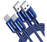 TECKNET USB-C Fast Charging Cable, 2 Pack 2M 3.3A Nylon Braided Type-C for iPhone Samsung Galaxy S22 S21 S20 Google Pixel Xiaomi Sony Xperia and More