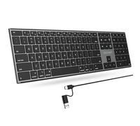 TECKNET USB Wired Keyboard Compatible with Mac, Dual Interface(Type-C and USB A), Ergonomic Keyboard for PC/Laptop, Compatible with MacBook, iMac, Mac mini/Pro, QWERTY UK Layout, Black