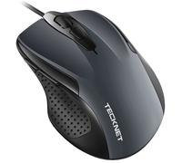 TECKNET USB Wired Mouse, 6400 DPI Mice 4 Adjustable DPI with 6-Button Corded, Optical Computer Mouse with Ergonomic Design for Laptop, Chromebook, PC