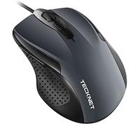 TECKNET USB Wired Mouse, 6400 DPI Mice 4 Adjustable DPI with 6-Button Corded, Optical Computer Mouse with Ergonomic Design for Laptop, Chromebook, PC, Desktop, Mac, Notebook