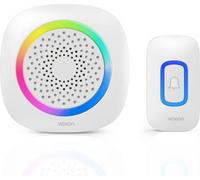 Tecknet Voxon Wireless Doorbell: 1300Ft Range, Ip66 Waterproof. Rgb Light, 60 Chimes, 5 Volumes. 4.5-Year Battery. White.