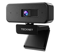 TECKNET Webcam for PC, Full HD 1080P Webcam with Microphone and Privacy Cover, Plug-and-Play, 110° View Web Cam and auto light correction camera for Conference/Meeting/Zoom/Skype/Facetime/Windows/Mac