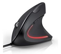 TECKNET Wired Ergonomic Mouse, 6400DPI Wired Vertical Mouse 6-Button Silent Mouse with 4 Adjustable Levels DPI, 1.5 m USB Cable Optical WiredMouse for