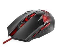 TECKNET Wired Gaming Mouse, 8000 DPI Adjustable Optical Sensor USB Computer Mouse, 6 Programmable Buttons & 6 Chroma RGB Backlit, Ergonomic Mice for Laptop Desktop PC/Mac Mouse - Red