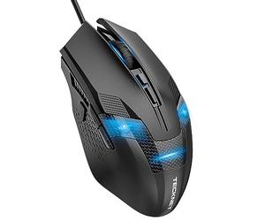 TECKNET Wired Gaming Mouse, 8000 DPI Adjustable Optical Sensor USB Computer Mouse, 6 Programmable Buttons & 6 Chroma RGB Backlit, Ergonomic Mice for Laptop Desktop PC/Mac Mouse - Black