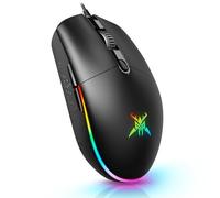TECKNET Wired Gaming Mouse, High-Precision Optical RGB Gaming Mouse, Black