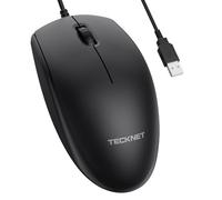 TECKNET Wired Mouse, Mice Wired Optical USB Computer Mouse With 3600 DPI Tracking, Gaming Grade Sensor, 6 Buttons, Business Office Mouse PC/Laptop, Great Mouse for Graphic Design (Black, Medium)