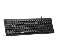TECKNET Wired USB Keyboard, Full-Size Silent Office Keyboard with Numeric Keypad, Spill-Resistant Design, QWERTY UK Layout, Compatible with PC Laptop