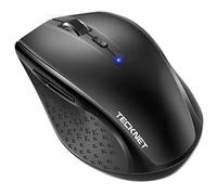 TECKNET Bluetooth Mouse, 4800 DPI Wireless Mouse, Cordless Mice Ergonomic Portable Mouse for Laptop, Computer Mouse with 6 Adjustable DPI, PC Mouse with 24 Month Battery Life, Battery Indicator