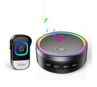 TECKNET Wireless Bluetooth Speaker, Portable Bluetooth Speaker with Stereo Sound for Phone Music Play, Rechargeable Doorbell with RGB Light 400M Coverage 100dB / Mute Mode for Visitor/Hearing People