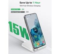 TECKNET Wireless Charger, 15W Fast Wireless Charging Stand, Phone Charger Stand, Dual Charging Modes Compatible with iPhone 15 14 13 12 11 Pro Max, Galaxy S23 S22 S21 S20 S10，other Qi-Enabled Phones