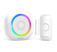TECKNET Wireless Door Sensor Alarm Chime, 1000ft Operating Range, 61 Chimes, 5 Adjustable Volume with Mute Mode RGB Indicators, Magnetic Door Alarm S