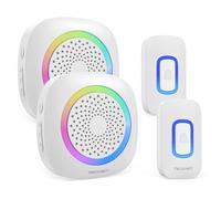 TECKNET Wireless Doorbell, Battery Powered Doorbell with RGB Light, IP66 Waterproof Portable Cordless Door Chime Kit, 1300 Feet Wireless Range, 60 Chimes & 5 Level Volume with 4.5 Year Battery Life
