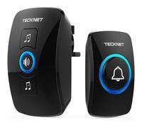 TECKNET Wireless Doorbell, IP65 Waterproof Wall Plug-in Door Bells Wireless Cordless Chime Kit at 1300-feet Range, 60 Chimes & 5 Level Volume, Battery Operated, Plug in Door Entry Bell
