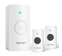 TECKNET Wireless Doorbell IP67 Waterproof Battery-Operated with 2 Buttons