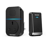 TECKNET Wireless Doorbell, No Battery Required Self-Powered Door Bell Plug in Waterproof Cordless Doorbell Chime Kits at 1300ft Range with 60 Chimes, 5-Level Volume with LED Light