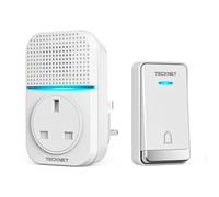 TECKNET Wireless Doorbell, No Battery Required Self-Powered Door Bell Plug in Waterproof IP65 Cordless Doorbell Chime Kits at 1300ft Range with 60