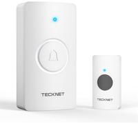 TECKNET Wireless Doorbell, Waterproof Doorbell Battery-Operated Cordless Door Chime Kit with up to 400 M Wireless Range, 5-Level Volume & 60 Chimes with 4.5 Year Battery Life