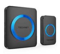 TECKNET Wireless Doorbell, IP65 Waterproof Wall Plug-in Cordless Door Chime Kit with 1300feet / 400m Range, 60 Chimes, 5-Level Volume & RGB Light, Best for Plug in Door Entry Bell