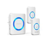 TECKNET Wireless Doorbell with 2 Push Buttons, Cordless IP65 Waterproof Door Bells Chime Kit, 600M/1,968ft Ultra Long Range, 60 Chimes,LED Flash,5 Le