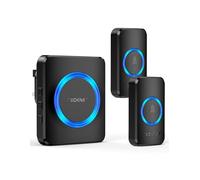 TECKNET Wireless Doorbell with 2 Push Buttons, Cordless IP65 Waterproof Door Bells Chime Kit, 600M/1,968ft Ultra Long Range, 60 Chimes, LED Flash,5 Level Volume Plug in Receiver for Home,School,Office