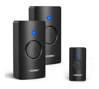 TECKNET Wireless Doorbell, Door Bells Wireless IP65 Waterproof Battery Operated Cordless Door Chime Kit up to 1300ft Long Range with 60 Melodies & 5-Level Volume, LED Flash, 4.5 Year Battery Life