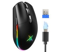 TECKNET Wireless Gaming Mouse, 2.4G USB Optical Gaming Mouse Wireless, 8000DPI Nano Receiver, 6 Programmable Buttons, Ergonomic Gaming mouse for Laptop, PC, Mac Gamer, Black