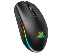 TECKNET Wireless Gaming Mouse, Rechargeable Wireless Mouse with Optical Sensor Up to 8000 DPI, 6 Programmable Buttons, and RGB Backlighting, 2.4G/Wired Lightweight Mouse