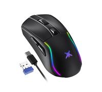 TECKNET Wireless Gaming Mouse, Tripe-Mode 2.4G / USB-C/Bluetooth Mouse Up to 16,000DPI, RGB Backlit, 6 Programmable Buttons Gaming Wireless Mouse for Laptop, PC