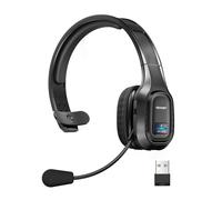TECKNET Wireless Headset, Bluetooth Headset With Microphone Noise Canceling & USB Dongle, On Ear Headphones with 55H Long Working Time, USB Headset f