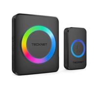TECKNET Wireless IP65 Doorbell Kit 1300ft Range, 60 Chimes, 5Vol & RGB Light