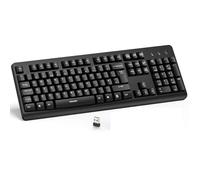 TECKNET Wireless Keyboard, 2.4G Cordless Ergonomic Keyboard, Silent Keyboard with USB Receiver, for PC, Laptop, Mac and Windows, QWERTY UK Full Size Layout