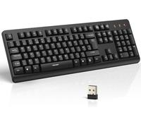 Tecknet Wireless Keyboard: 2.4G Usb, Silent, Ergonomic. Adjustable Feet, Uk Layout. For Pc/notebook/windows. Black.