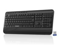 TECKNET Wireless Keyboard Ergonomic With Wrist Rest Silent 2.4GHz Full Size