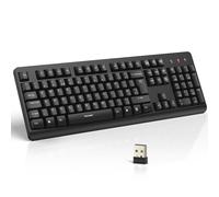 TECKNET Wireless Keyboard for Laptop, 2.4G USB Silent Computer Keyboard with Ergonomic Keys & Adjustable Feet Stand for Desktop, PC, Notebook, and