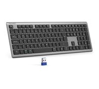 TECKNET Wireless Keyboard,Rechargeable 2.4GHz Silent Keyboard, Scissor Keys for Comfort & Stability, Full Size keyboard wireless with Numpad & Hotkey