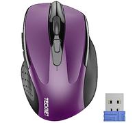 TECKNET Wireless Mouse, 2.4G Ergonomic Optical Mouse with USB Nano Receiver for Laptop, PC, Computer, Chromebook, Notebook, 6 Buttons, 24 Months Battery Life, 2600 DPI, 5 Adjustment Levels