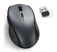 TECKNET Wireless Mouse, 3200 DPI Optical 2.4G Mouse with 6 Adjustable Levels, Cordless USB Ergonomic Mouse with Long Battery Life of 30 Months, Silent Mouse for PC, Laptop, Office Home Work (Grey)