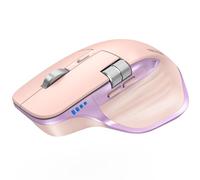 TECKNET Wireless Mouse, Bluetooth Mouse with Thumb Scroll, Rechargeable Mice, Dual Bluetooth 5.3 & 2.4GHz, Ergonomic, 4800DPI Adjustable, Silent Click, Computer Mouse for Windows/Mac OS- Pink