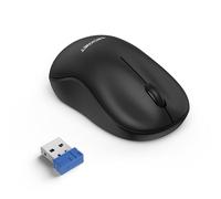TECKNET Wireless Mouse for Laptop, 2.4G USB Receiver, Silent Click, Black