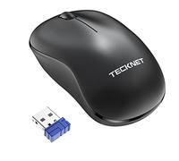 TECKNET Wireless Mouse for Laptop, 2.4GHz USB Mini Computer Mice, 1200 DPI Optical Small Portable Cordless Mouse Compatible with PC, Mac and Linux (Black)