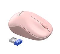 TECKNET Wireless Mouse for Laptop, 2.4GHz USB Mini Computer Mice, 3200 DPI Optical Small Portable Cordless Mouse Compatible with PC, Mac and Linux, 18 Months Battery Life-Pink