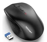 TECKNET Wireless Mouse for Laptop, 4800 DPI Optical Computer Mice, Black