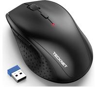 TECKNET Wireless Mouse for Laptop, 4800 DPI Optical Computer Mice, Black