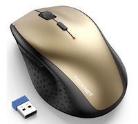 TECKNET Wireless Mouse for Laptop, 4800 DPI Optical Computer Mice with 6 Adjustable Levels, 30 Months Long Battery Life 2.4G Cordless USB Silent Mouse for Notebook, PC, Office Home Work (Gold)