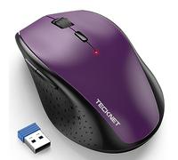 TECKNET Wireless Mouse for Laptop, 4800 DPI Optical Computer Mice with 6 Adjustable Levels, 30 Months Long Battery Life 2.4G Cordless USB Silent Mouse for Notebook, PC, Office Home Work (Purple)