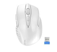 TECKNET Wireless Mouse, Pro 2.4G 2600 DPI Optical Computer Mouse, 6 Buttons with Nano Receiver, 24-Month Battery Life, 5 Adjustable DPI Levels for Laptop, PC, MacBook, Office, Home, Gray