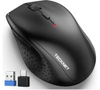 TECKNET Wireless Mouse with USB-C Adapter, 2.4G Cordless Rechargeable 4800 DPI